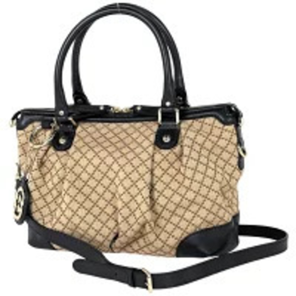 Gucci Diamante Sukey 2way Shoulder Bag Canvas Brown Black